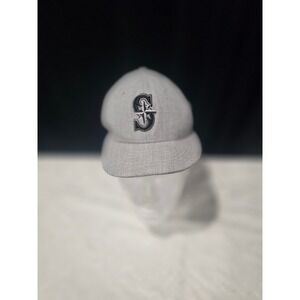 New Era 59FIFTY Seattle Mariners Fitted Hat Grey Heathered MLB Cap Size 7
